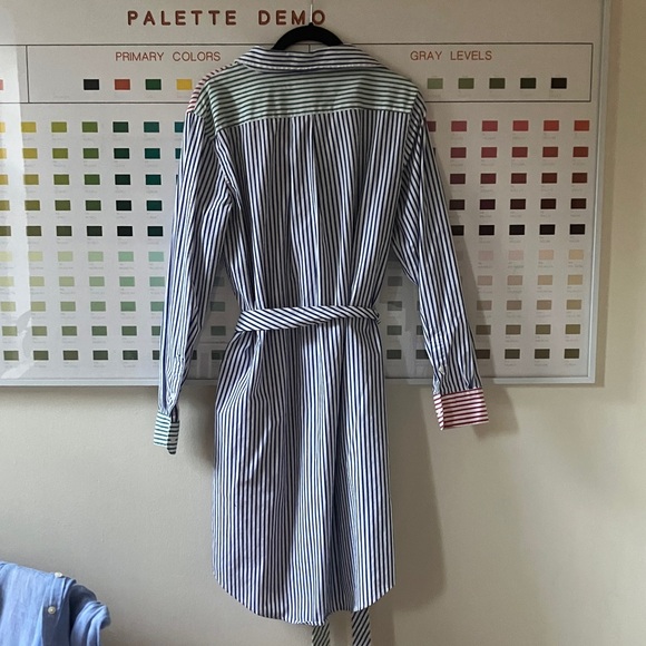 Brooks Brothers Striped Multicolor Shirtdress Sz 8 - Picture 4 of 4